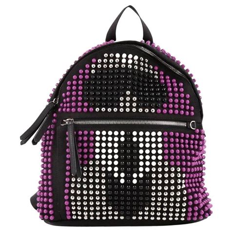 Fendi Karlito Studded Nylon Backpack 